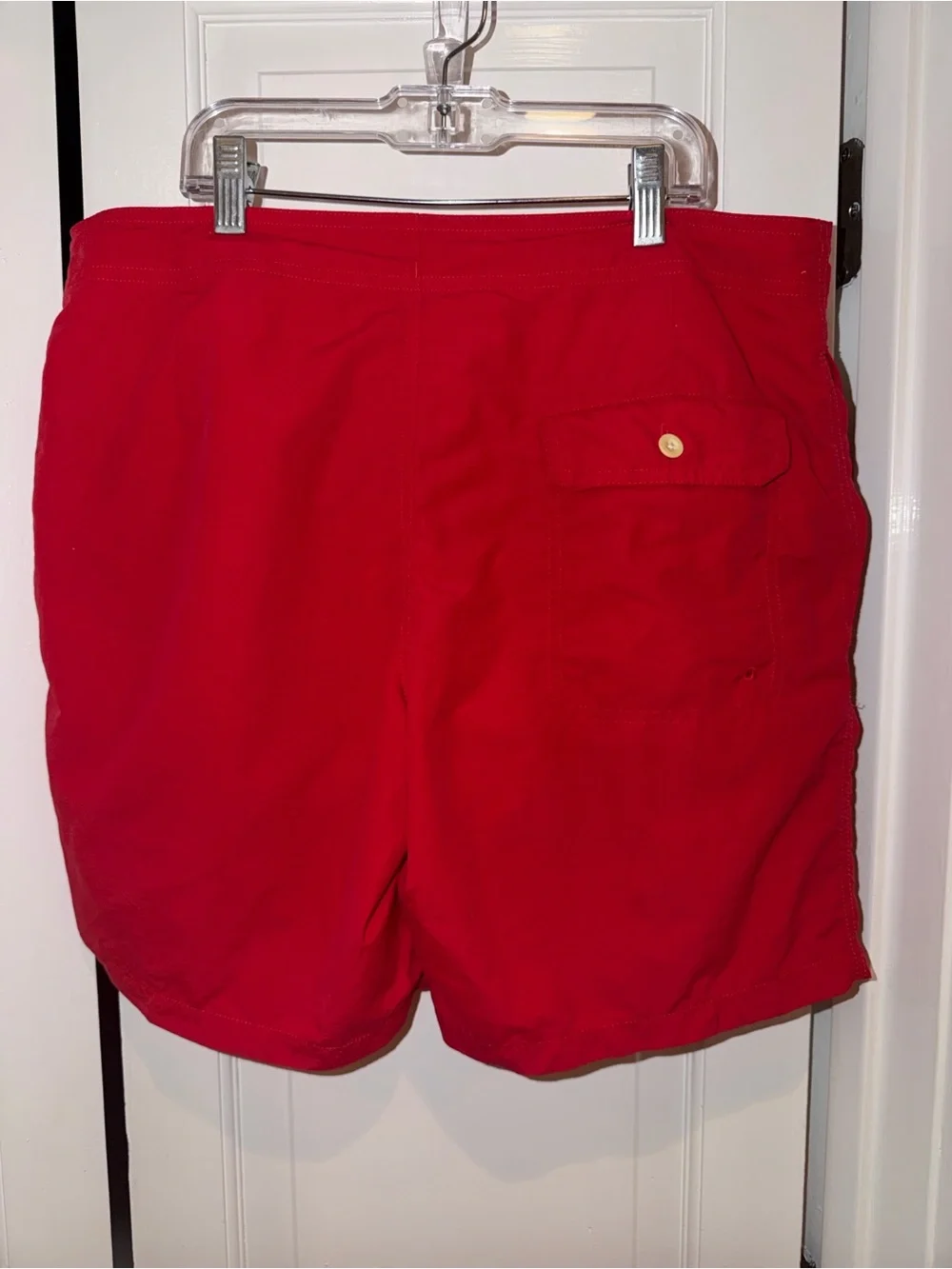 Club Monaco Red Swim Board Shorts with White Drawstring